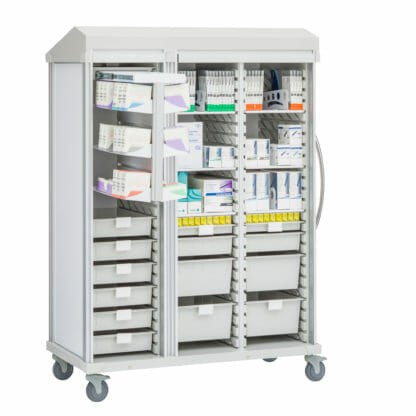 Roam 3 Vascular Cart with Roll-Top Doors, Sutures Out
