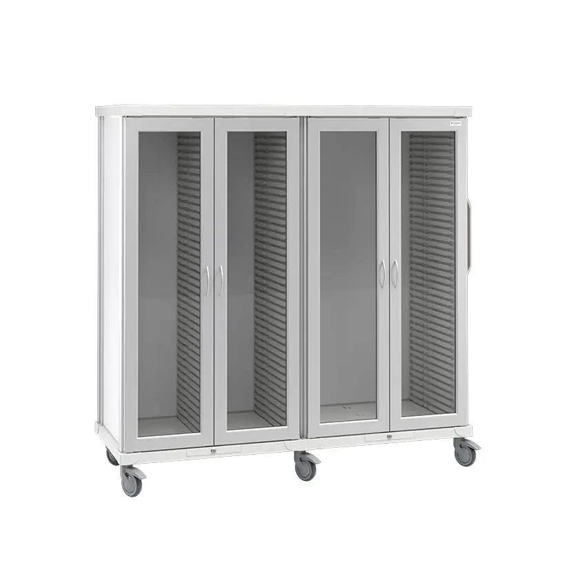 roam 4 supply cart glass doors 1 center column sr4gcl
