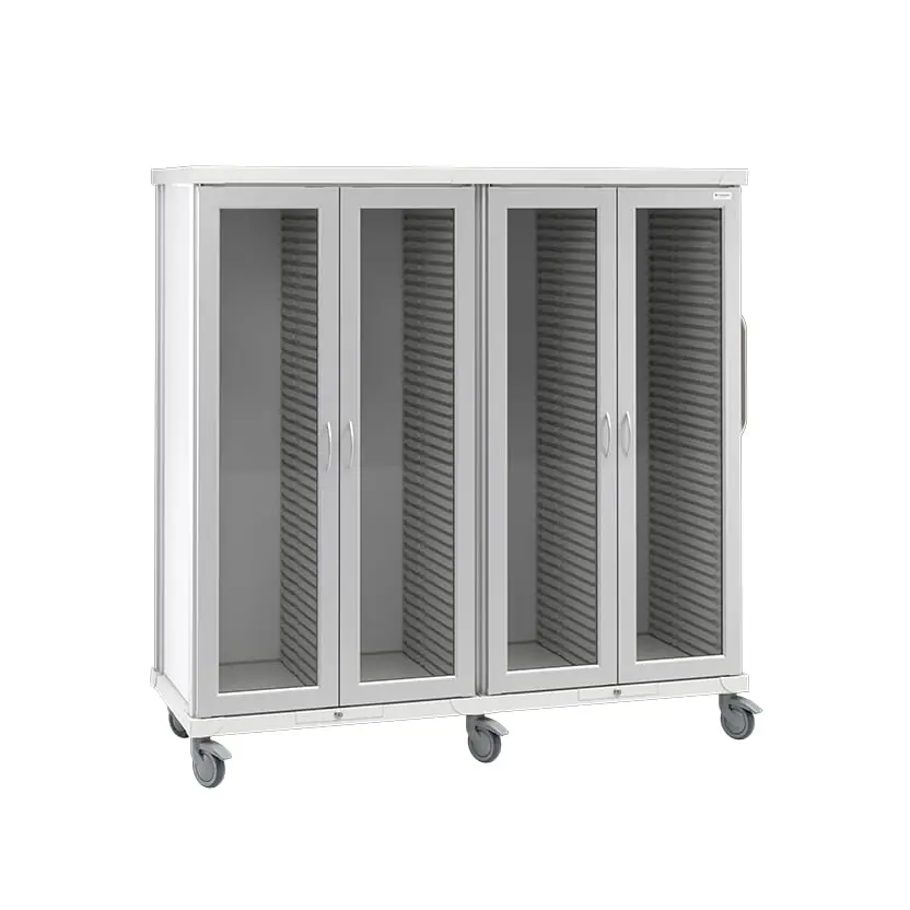 roam 4 supply cart glass doors center column sr4g