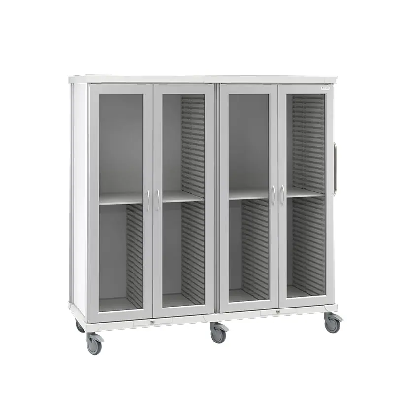roam 4 supply cart glass doors split center sr4gsc