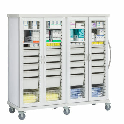 Roam 4 Surgical Supply Cart with Glass Doors