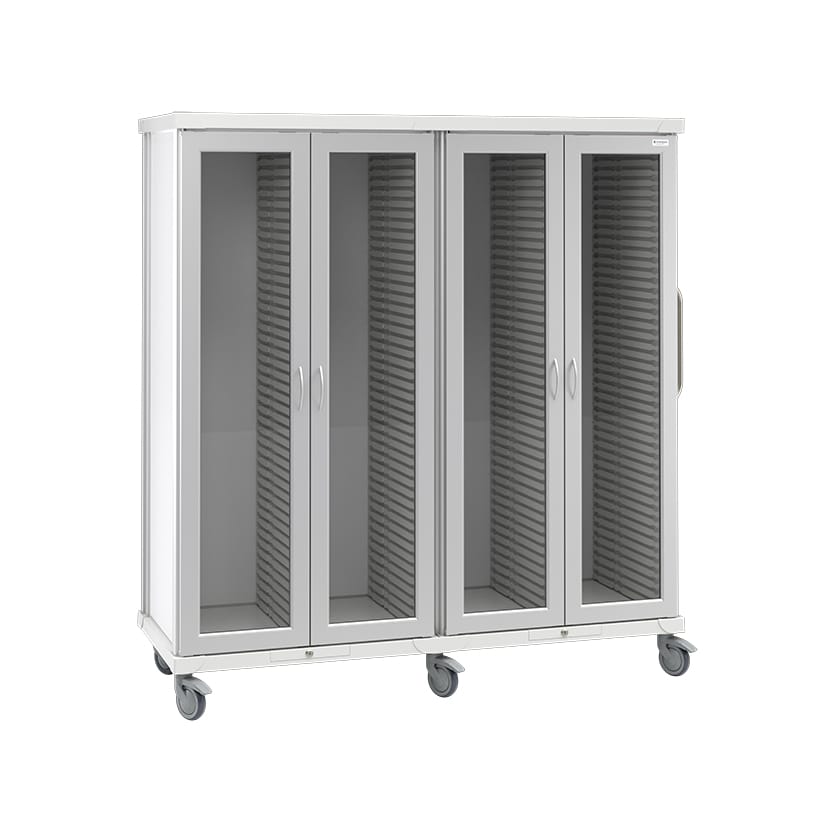 roam 4 tall supply cart glass doors center column sr4tgc
