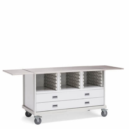 ECP Cart with Drawers and 2 Center Columns, top extended
