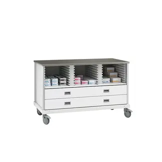 ecp cart with drawers and 2 center columns srsdcecp