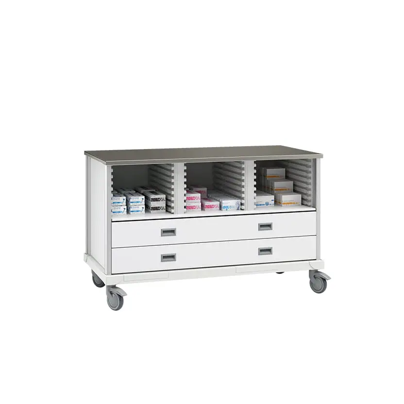 ecp cart with drawers and 2 center columns srsdcecp