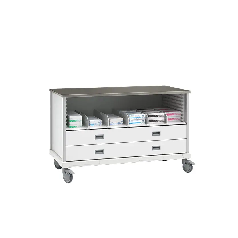 ecp cart with drawers and dividers srsdecp