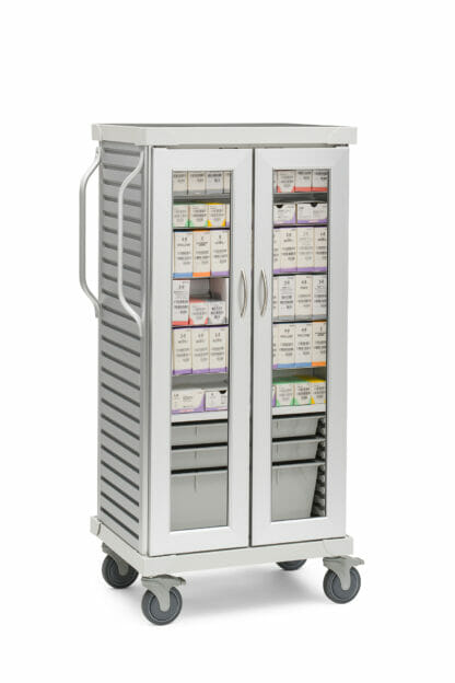 Roam Closed Suture Cart with optional 3" and 9" trays