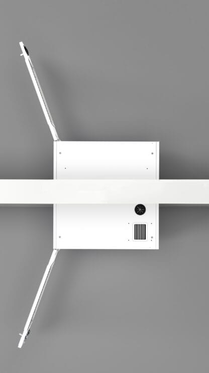 Scope Drying and Tracking Pass-Through Cabinet, Top View, in Wall, Doors Open