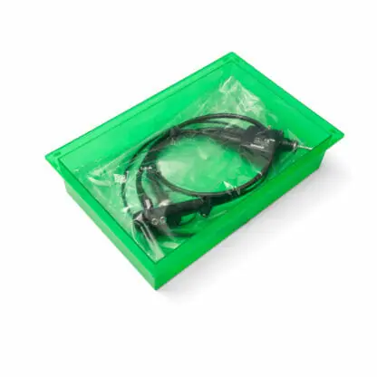 Clean scope liner bag, shown in a 6"h green tray
