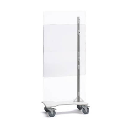Mobile Sneezeguard Unit, height-adjustment shown